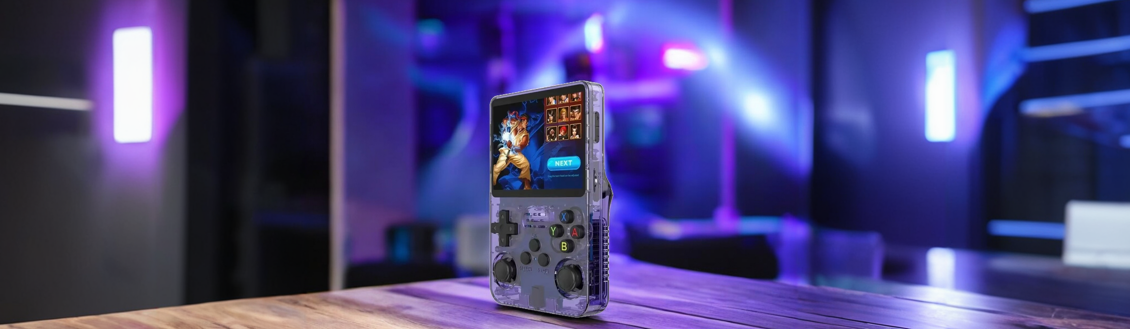 Portable retro handheld gaming console ideal for retro game emulation and on-the-go gaming