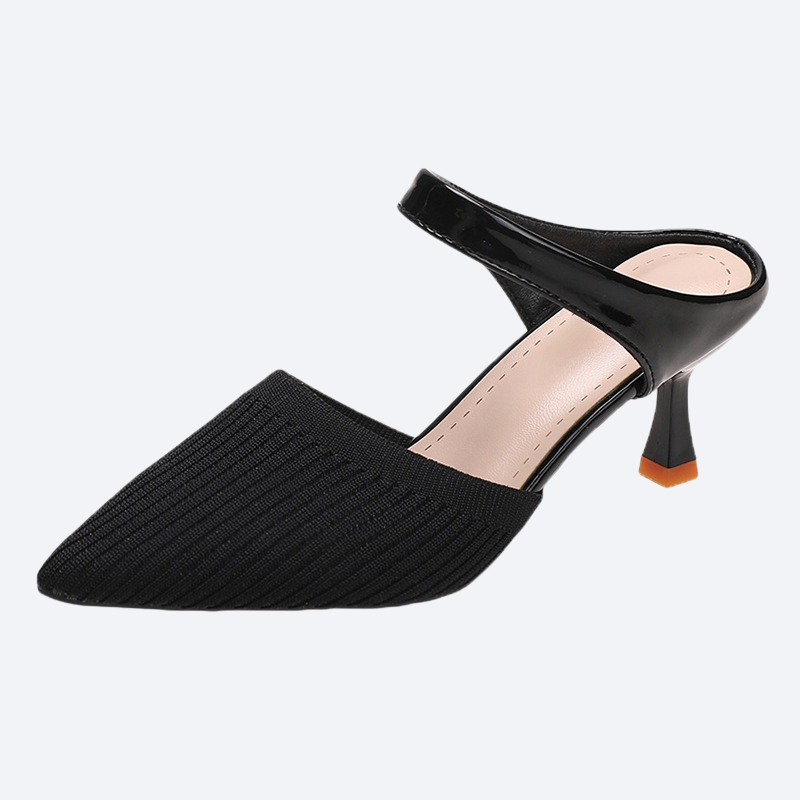 Breathable knit high heels