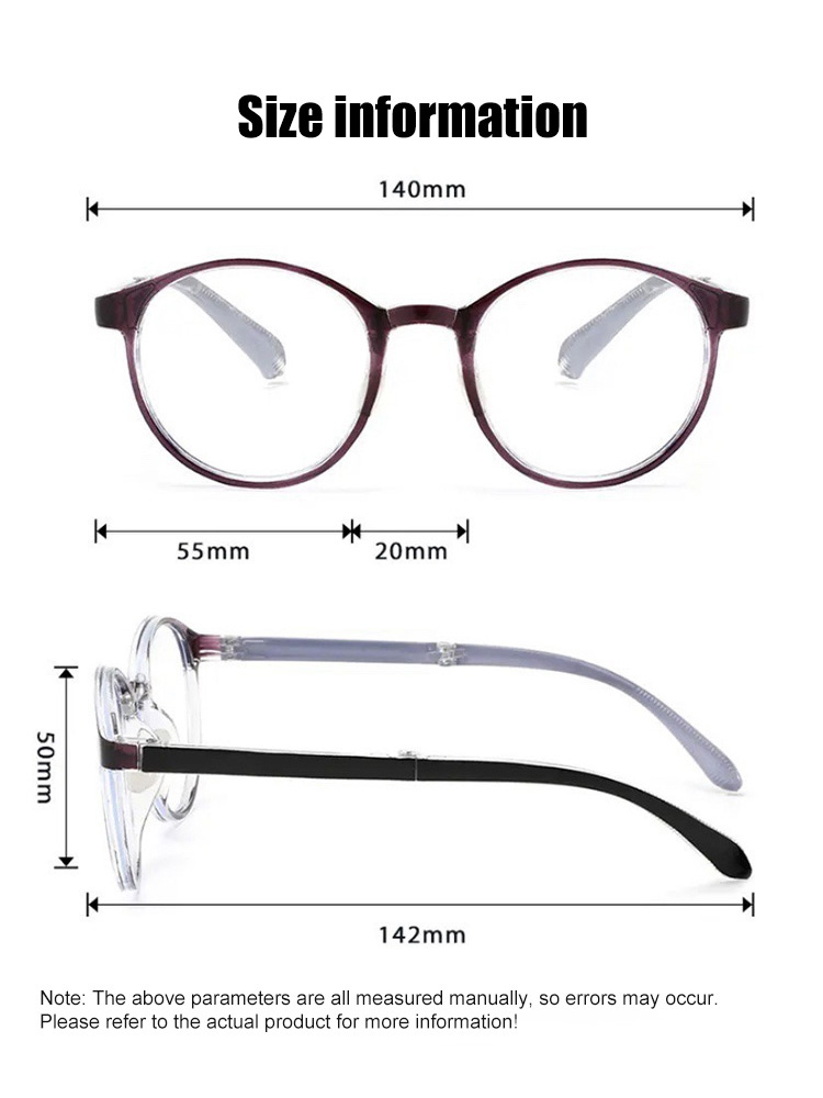 HD blue light blocking auto-zoom reading glasses