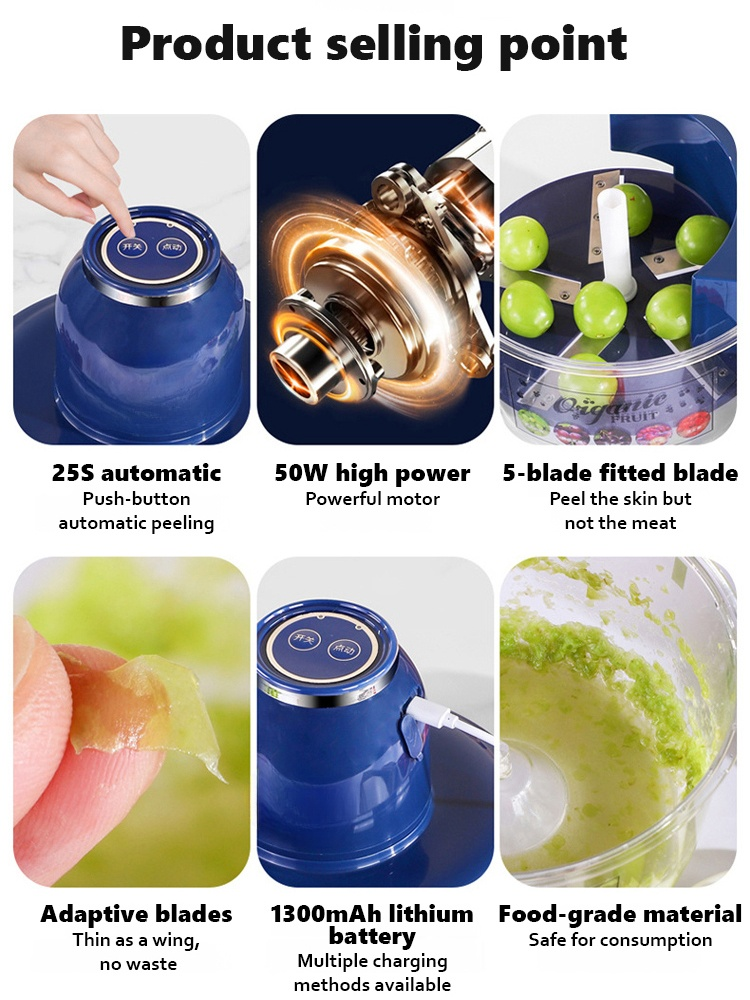 Portable automatic fruit peeler