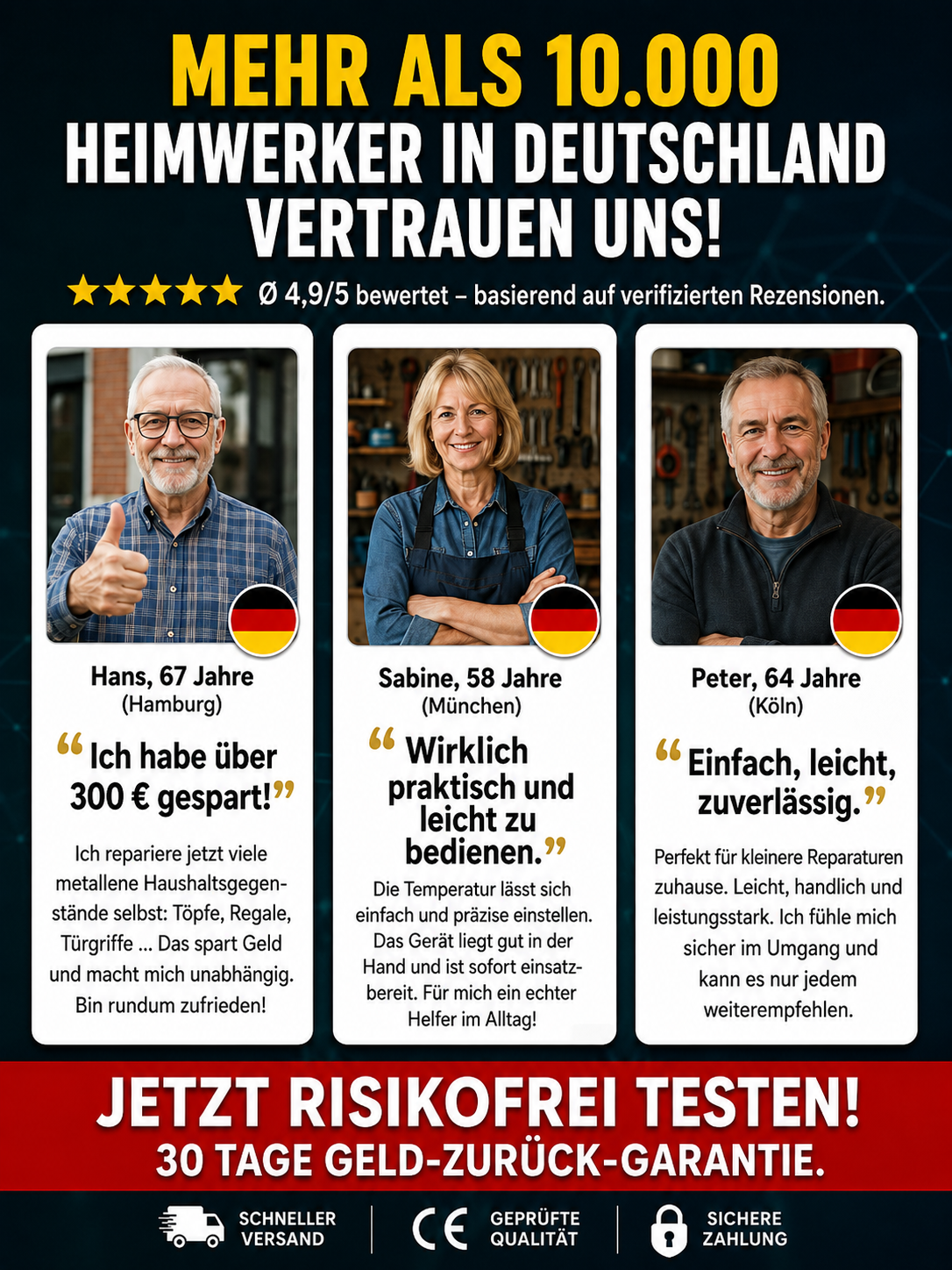 2000 W Ultrahochleistung, präzises Schweißen in 0,1 Sekunden, Effizienz bis zu 500 %!