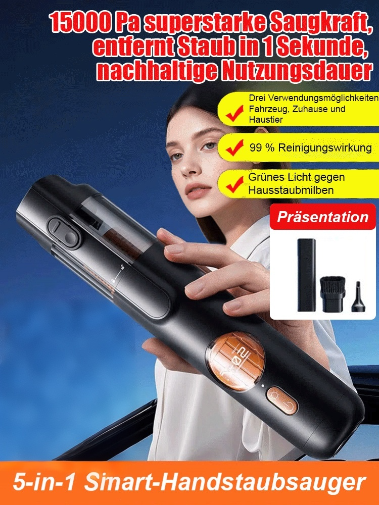 🌪️5-in-1 Intelligenter Handstaubsauger，Ein kabelloser Staubsauger, der sowohl saugen als auch Kleidung pflegen kann.🏠