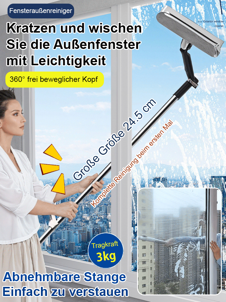 🧼FensterauBenreiniger，💡360-Grad-Drehung, reinigt in 3 Sekunden.✨das Glas wird kristallklar!