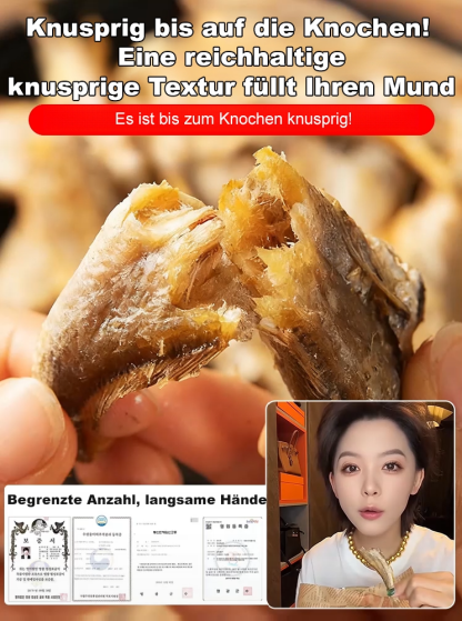 ✨[200 Stück/Box] 💯Verzehrfertiger,🐠 herzhafter und knuspriger getrockneter Gelbflossen-Umberfisch Nicht frittiert, kalorienarm👍