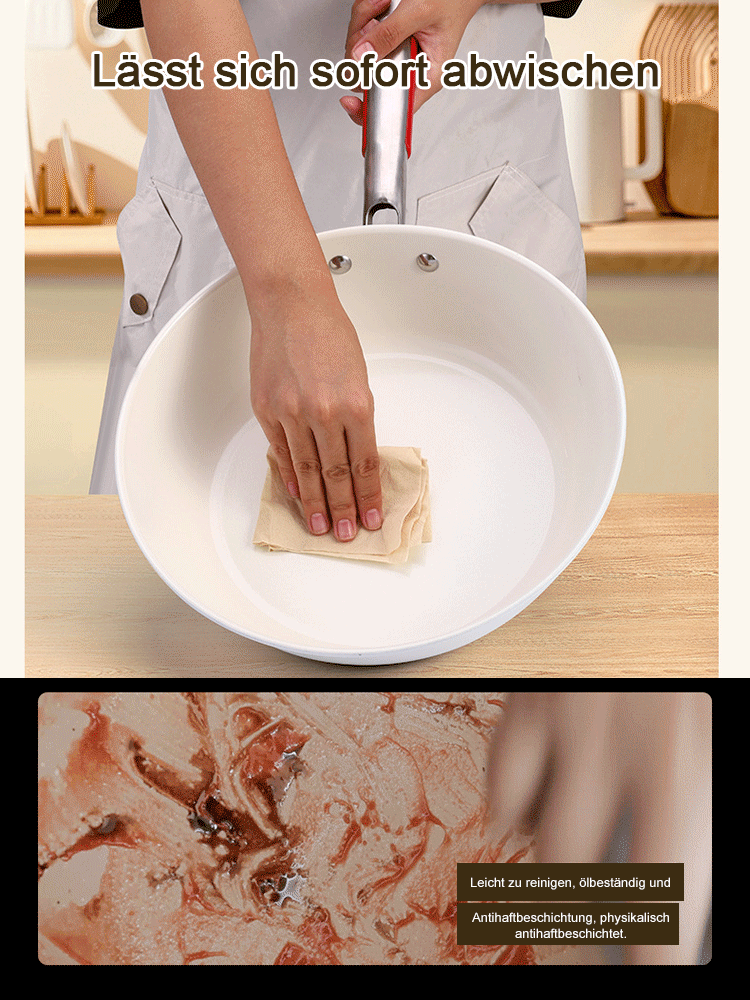 Mehrzweck-Antihaft-Bratpfanne in Muschel-Kieselstein-Optik