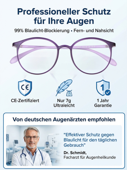 🌟Diese Brille wurde von einem renommierten amerikanischen Universitätslabor entwickelt., passt sich dieses Gerät automatisch Temperaturen von -7 bis +7 Grad Celsius an – ganz ohne Augenuntersuchung – und erfüllt so Ihre individuellen Sehbedürfnisse.
