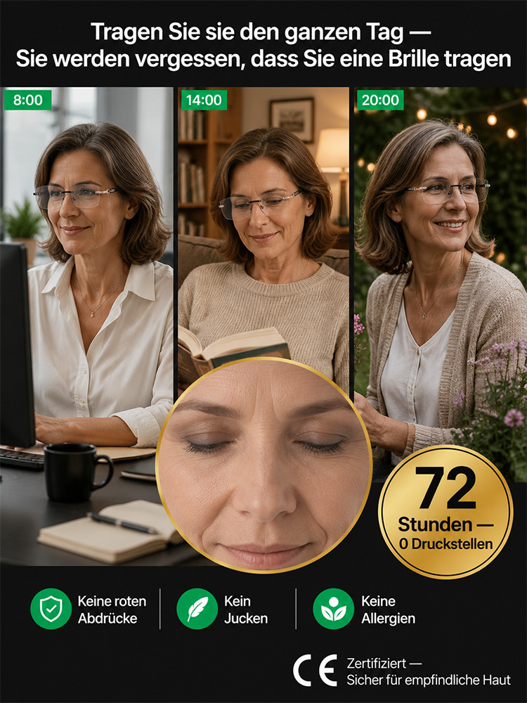 Eine Brille – automatisch angepasst an Entfernung und Licht. Schluss mit dem Wechsel zwischen Lese-, Alltags- und Sonnenbrille.