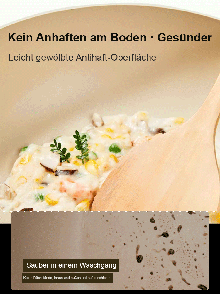 Mehrzweck-Antihaft-Bratpfanne in Muschel-Kieselstein-Optik