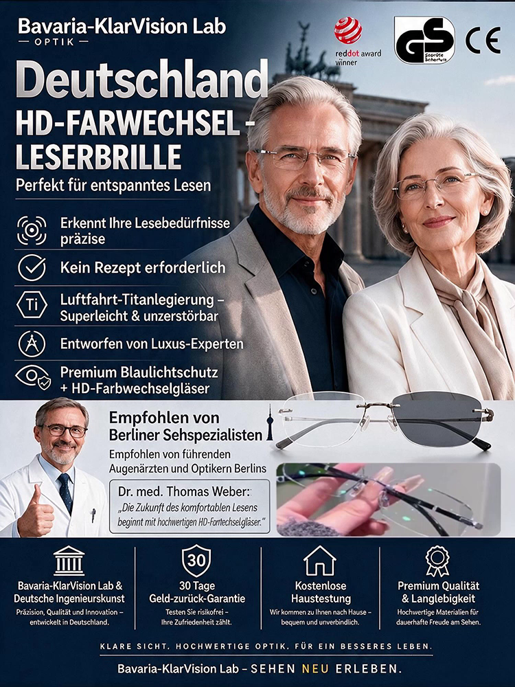 🆕Bekannte deutsche Brille – selbsttönend, ultraleicht, Blaulichtschutz – sofort klare Sicht.