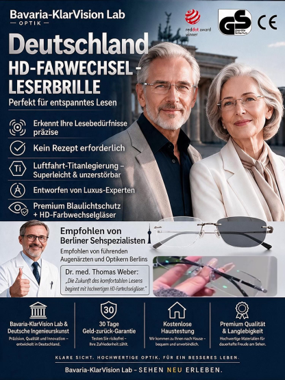 🆕Bekannte deutsche Brille – selbsttönend, ultraleicht, Blaulichtschutz – sofort klare Sicht.