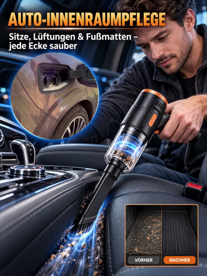 🌪️ In nur 6 Sekunden saugt der Akku-Sauger den Staub eines ganzen Jahres aus dem Auto. ⚡ Schluss mit schwachen, klobigen und teuren Saugern!