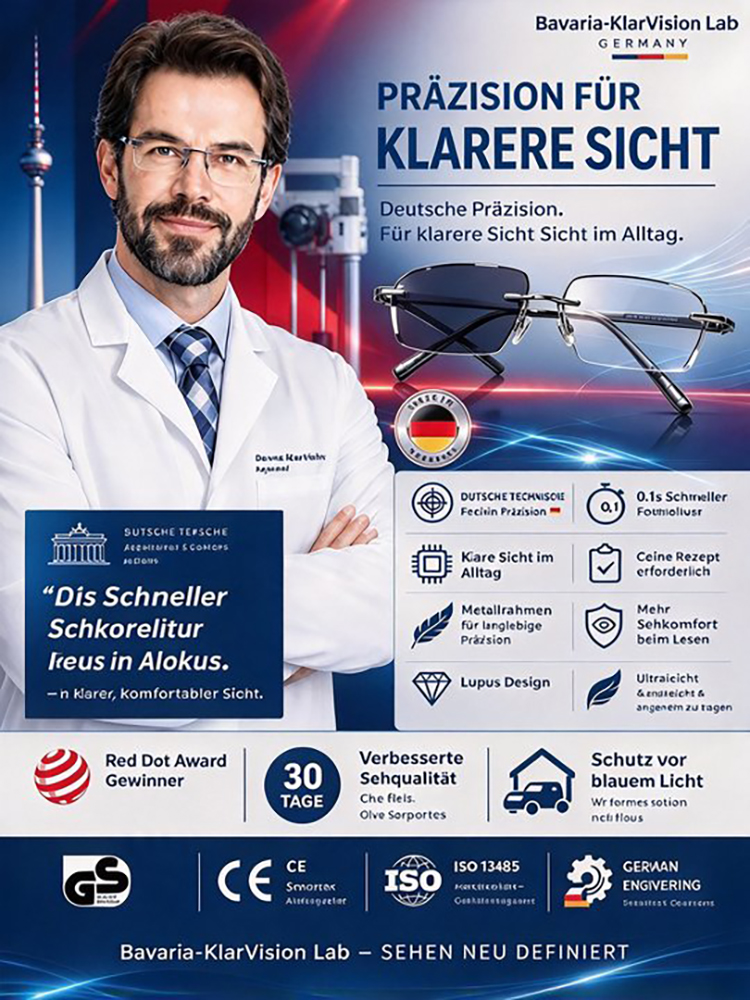 🆕Bekannte deutsche Brille – selbsttönend, ultraleicht, Blaulichtschutz – sofort klare Sicht.