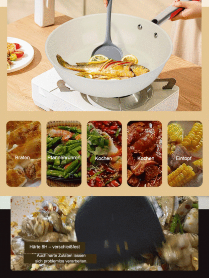 Mehrzweck-Antihaft-Bratpfanne in Muschel-Kieselstein-Optik