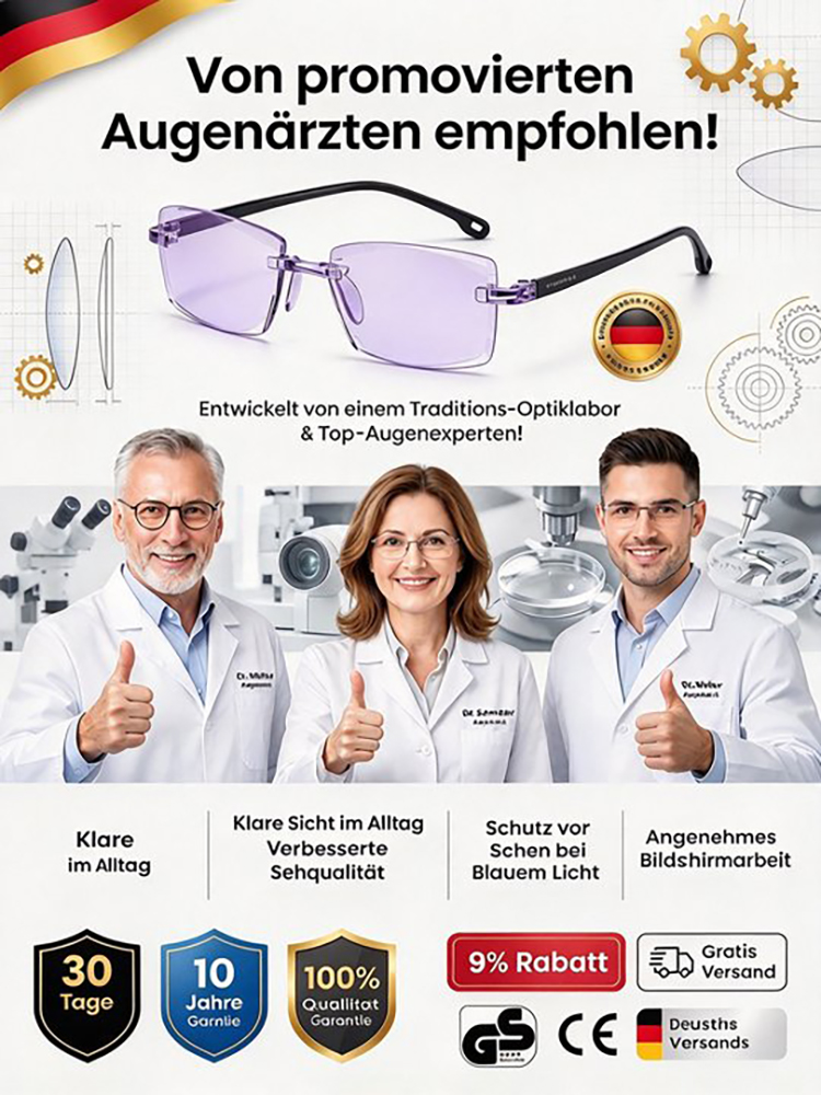🆕Bekannte deutsche Brille – selbsttönend, ultraleicht, Blaulichtschutz – sofort klare Sicht.
