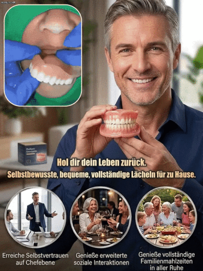 🦷【Revolutionäre Prothesen】Ihr perfektes Lächeln in nur 3 Sekunden – ganz bequem von zu Hause aus! 🛡️Hält bis zu 50 Jahre. 1 kaufen, 1 gratis!
