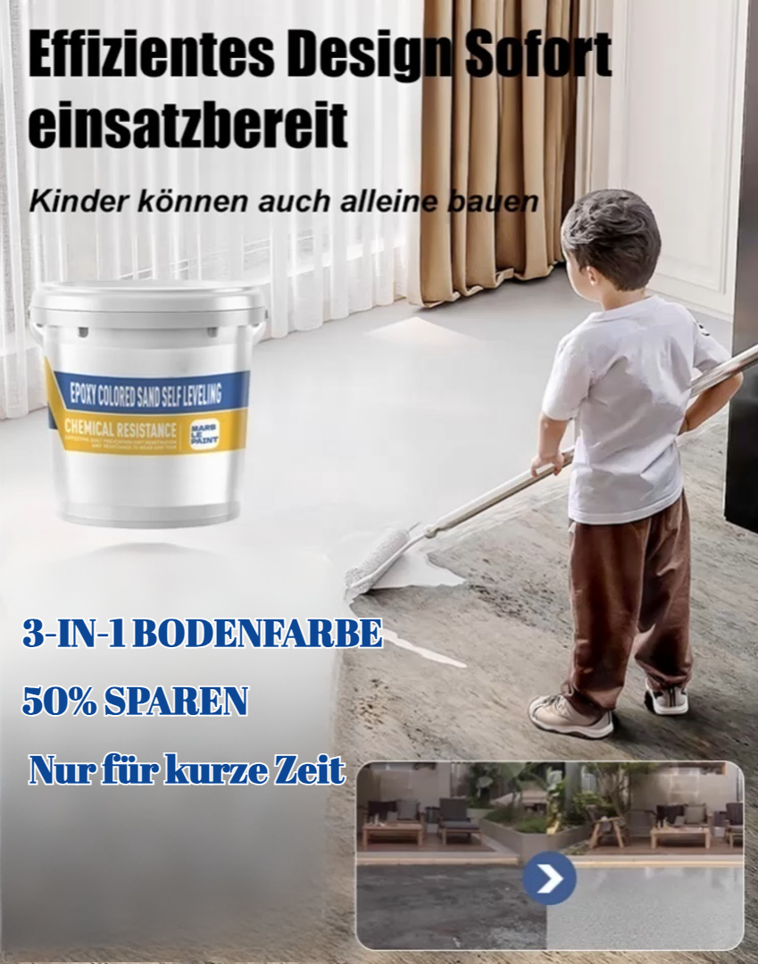 【Am selben Tag streichen, am selben Tag beziehen】Verabschieden Sie sich von teuren Fliesen，3-IN-1 BODENFARBE ，50% SPAREN ， Nur für kurze Zeit!