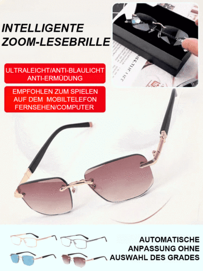 Intelligente Gleitsichtbrille，🕶️Es blockiert 99 % Blau, 🏖️schützt die Augen bei Handy, TV und Lesen vor Ermüdung.🍀