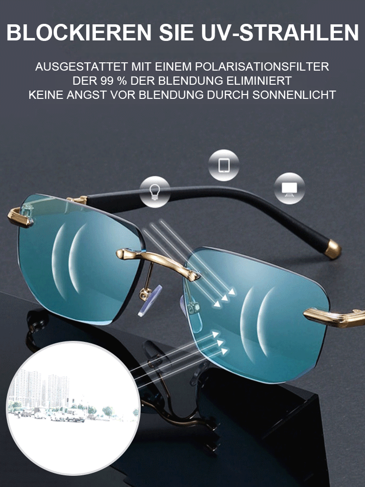 Intelligente Gleitsichtbrille，🕶️Es blockiert 99 % Blau, 🏖️schützt die Augen bei Handy, TV und Lesen vor Ermüdung.🍀