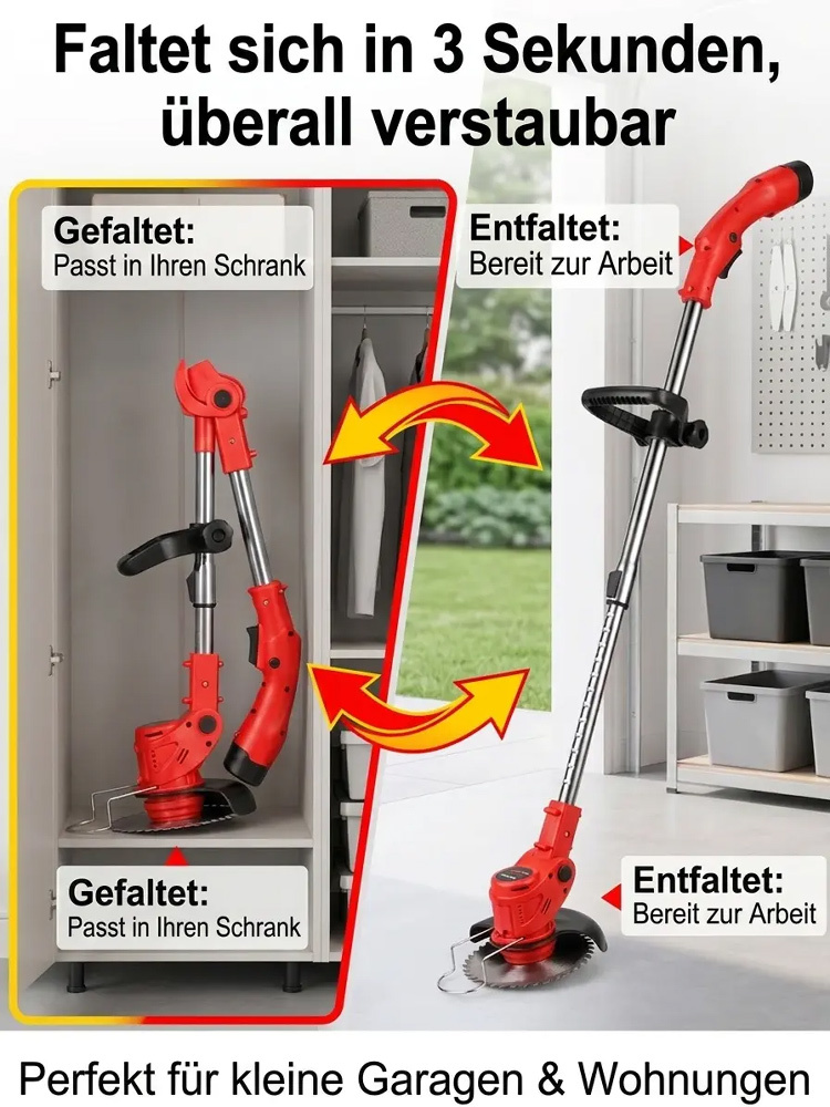 【für 59€! Nur heute!】2026er Profi-Akku-Rasenmäher mit leistungsstarkem 1880 W bürstenlosem Motor ✨