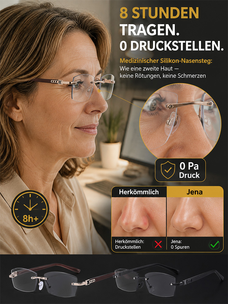 Eine Brille – automatisch angepasst an Entfernung und Licht. Schluss mit dem Wechsel zwischen Lese-, Alltags- und Sonnenbrille.