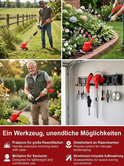 【für 59€! Nur heute!】2026er Profi-Akku-Rasenmäher mit leistungsstarkem 1880 W bürstenlosem Motor ✨