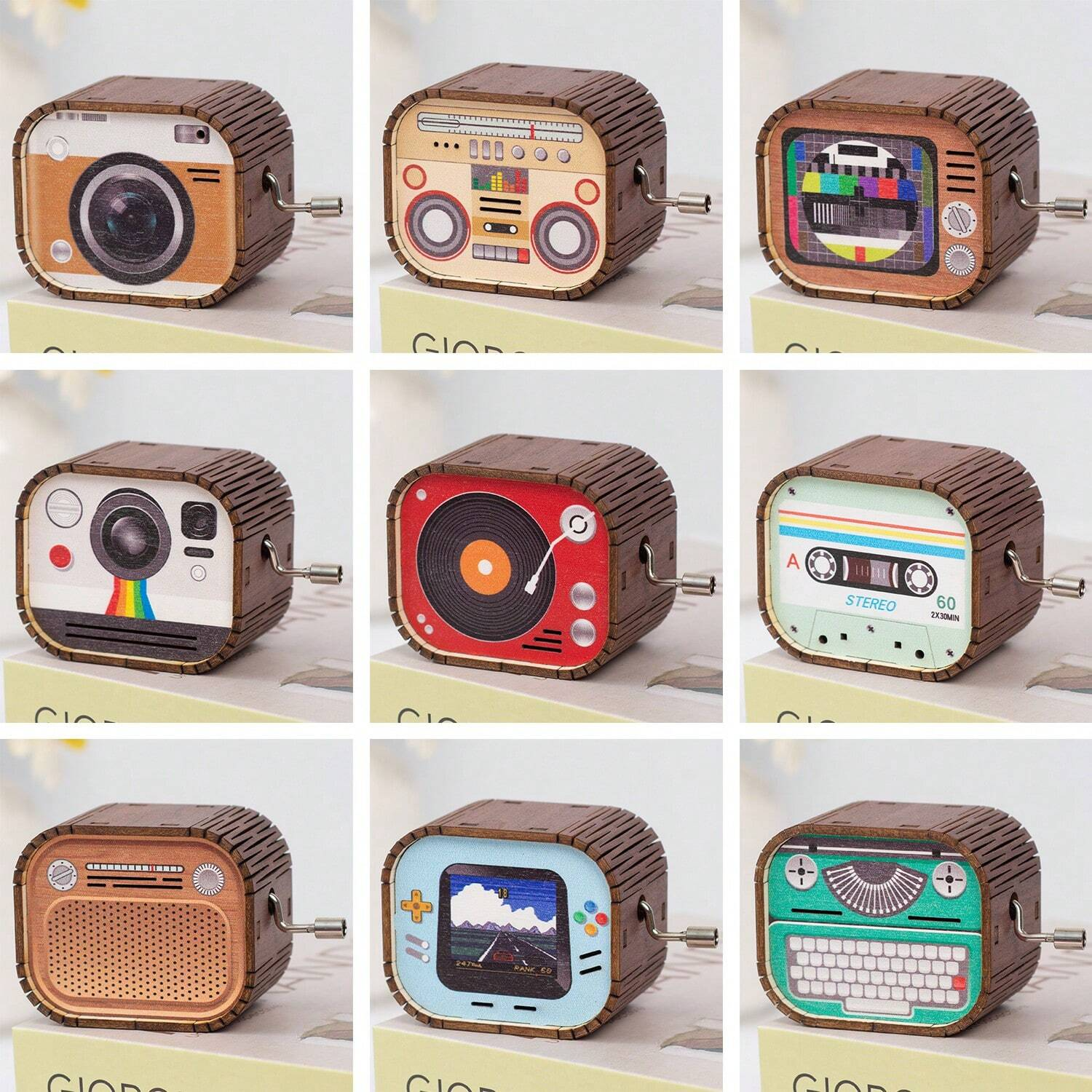 Retro hand-cranked music box