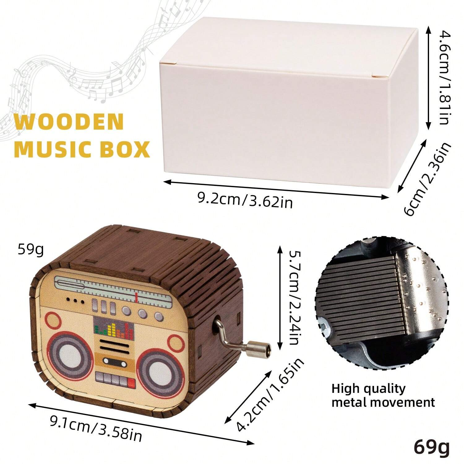 Retro hand-cranked music box