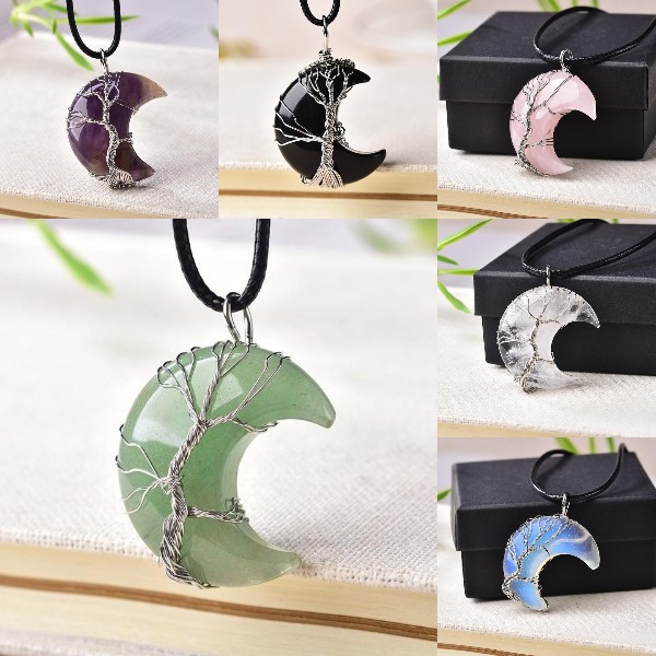 Tree Of Life Crescent Necklace