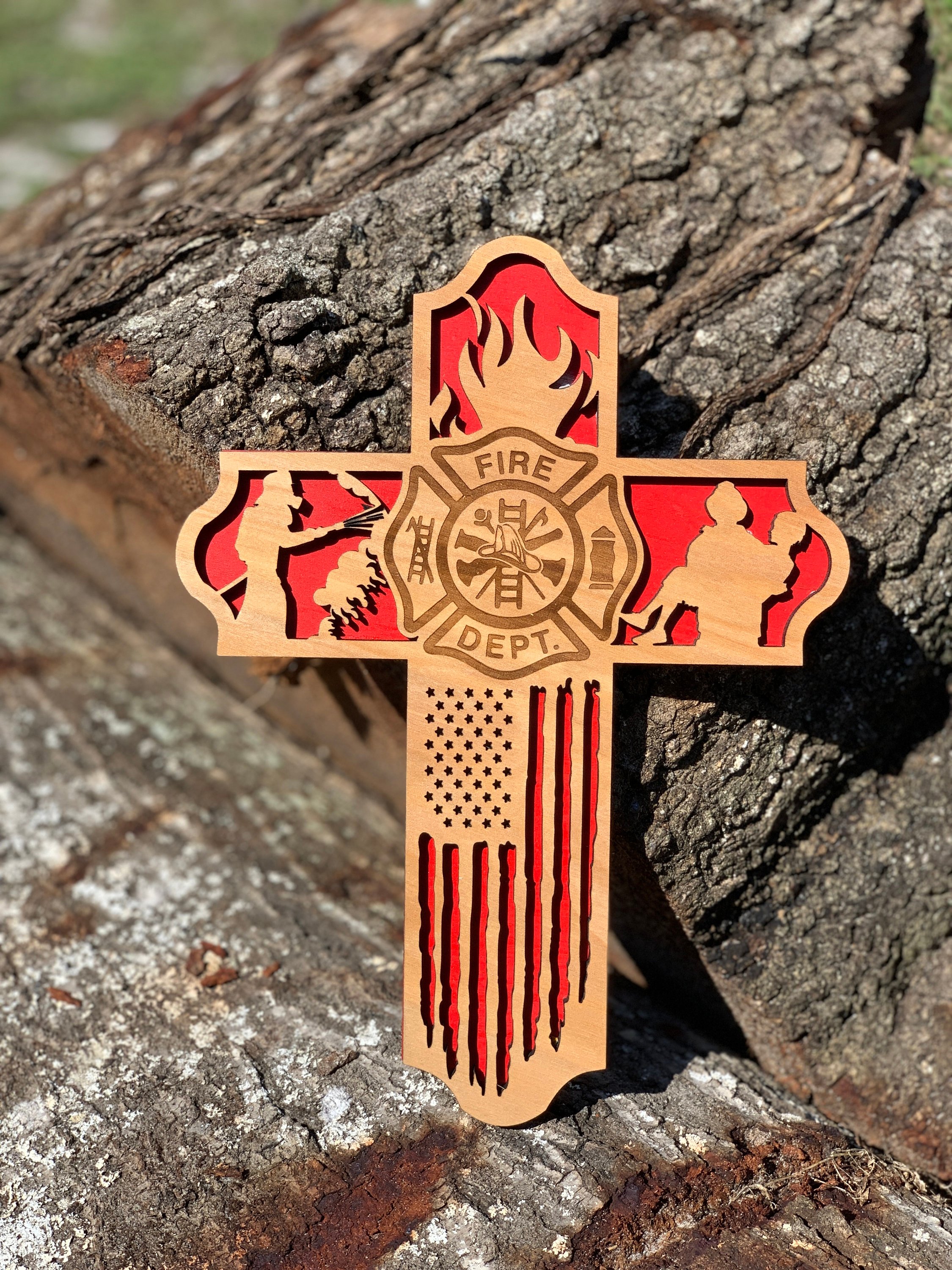 Best Gift for firefighter | Firefighter retirement | | Personalized Gift | Firefighter gift | wooden Cross, first responder