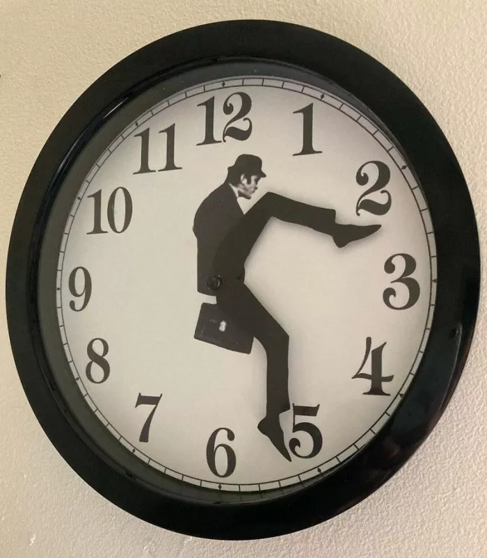Monty Python inspired Silly Walk Wall Clock