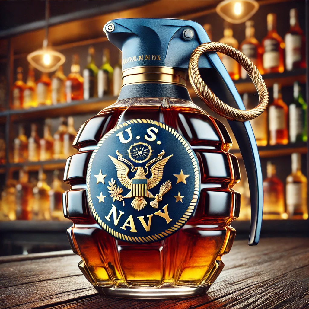 Military Hand Grenade Whiskey Bottle