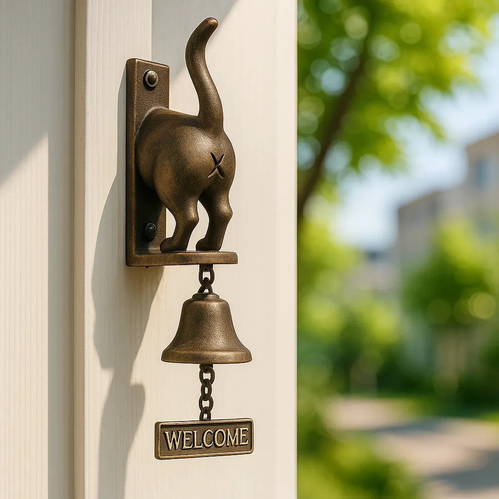 Funny Cat Bottom Welcome Bell