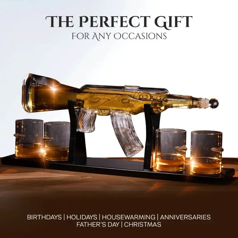 Gun Decanter set with glasses