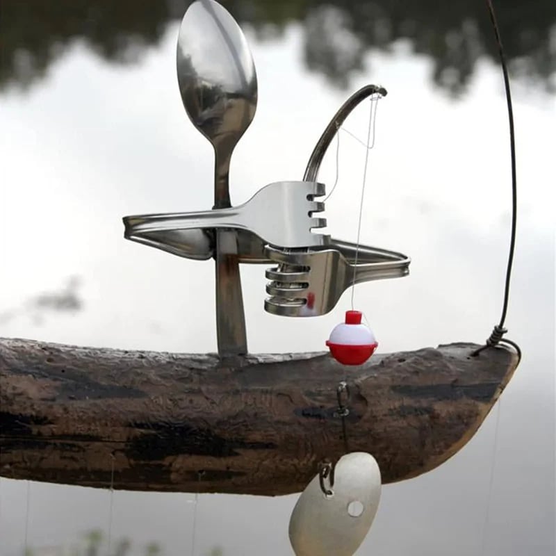 Last day 80% offHandmade Fisherman Man Spoon Fish Sculpture Wind Chime