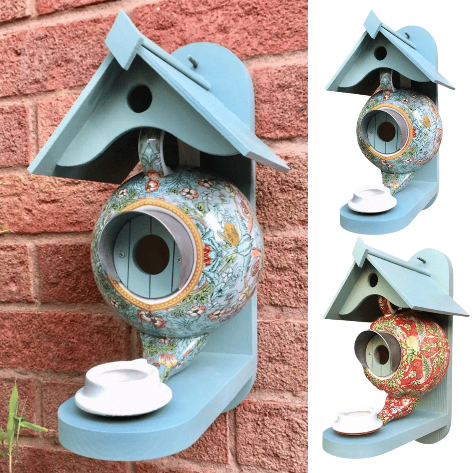 ✨️Promotion Sale 49% OFF✨️ William Morris Teal Teapot Bird House