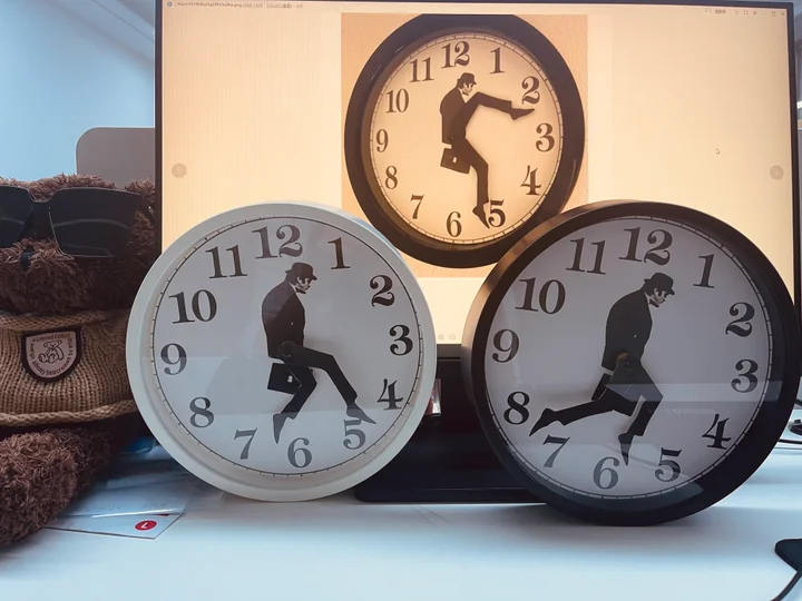 Monty Python inspired Silly Walk Wall Clock
