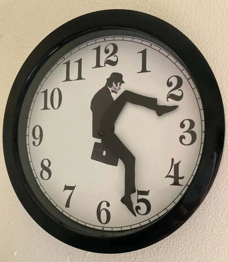 Monty Python inspired Silly Walk Wall Clock