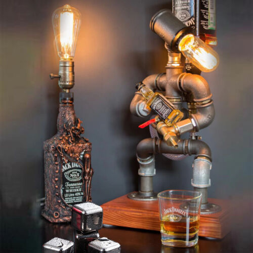 Firefighter Wine Dispenser Handmade Pipeman Liqure Whiskey Pourer Gift LampShade | 168DEAL
