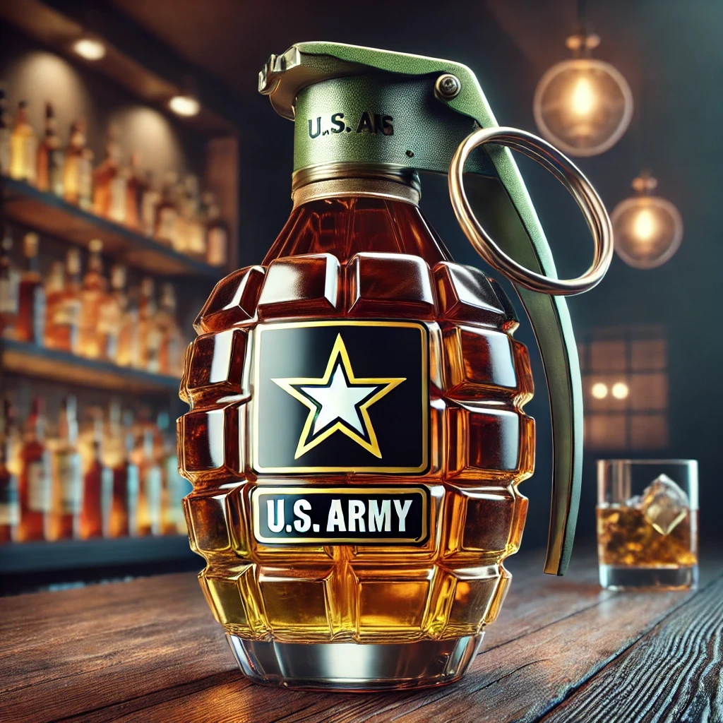 Military Hand Grenade Whiskey Bottle