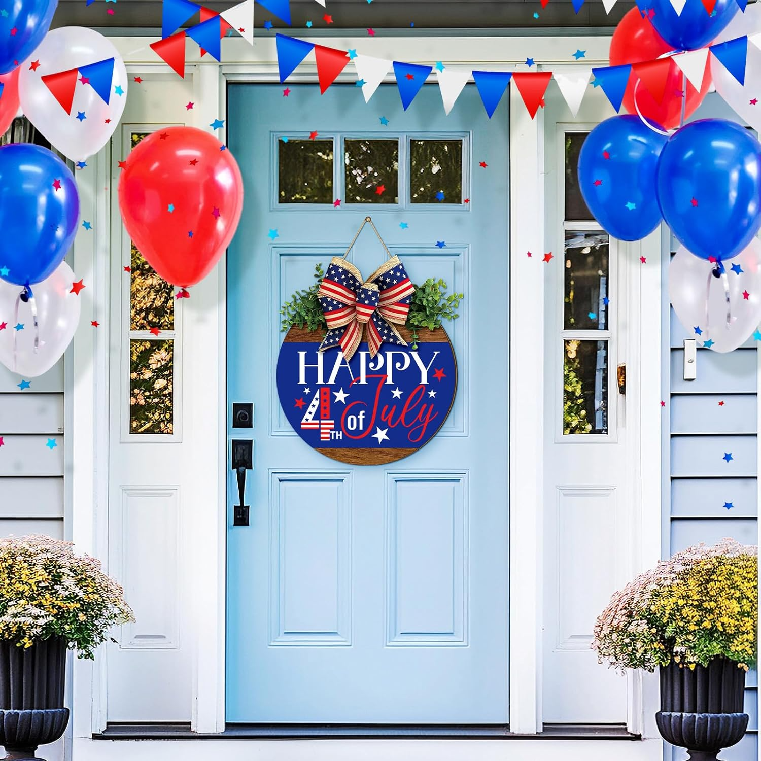 Fourth of July Front Door Wreath Decor