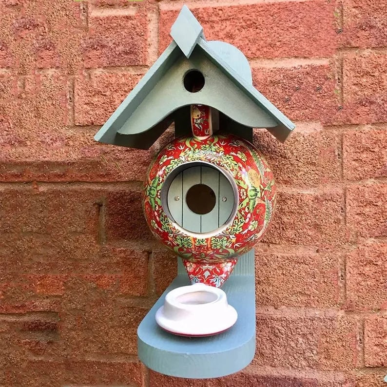 ✨️Promotion Sale 49% OFF✨️ William Morris Teal Teapot Bird House