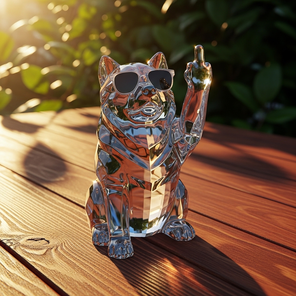 Crystal Middle Finger Dog Figurine