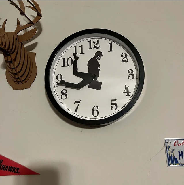 Monty Python inspired Silly Walk Wall Clock