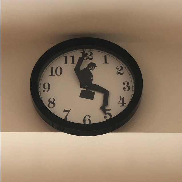 Monty Python inspired Silly Walk Wall Clock