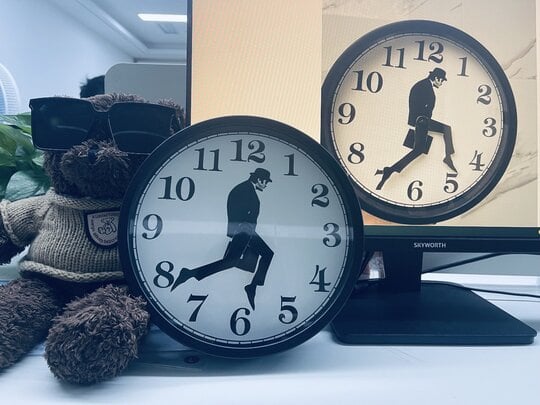 Monty Python inspired Silly Walk Wall Clock