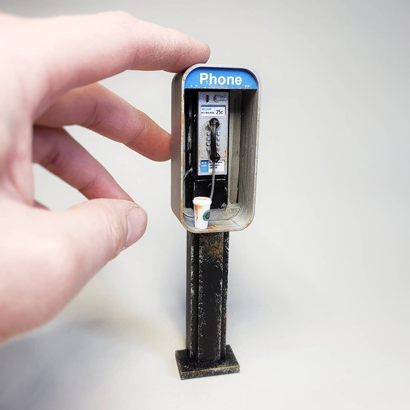 (HOT SALE NOW 49% OFF) - Handmade Miniature American Payphone in 1:12 Scale