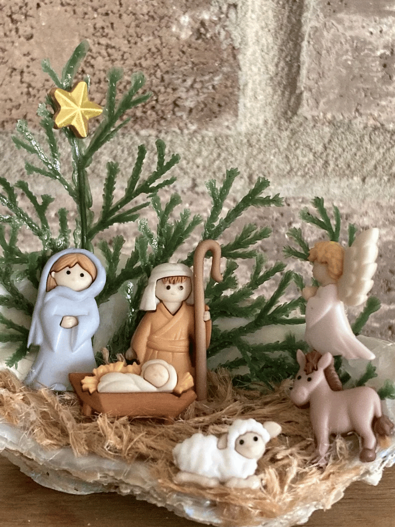 🎅2025 EARLY CHRISTMAS SALE -49% OFF🎁 - Handmade Nativity In An Oyster Shell Statue