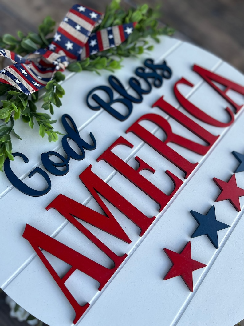 Fourth of July Front Door Wreath Decor