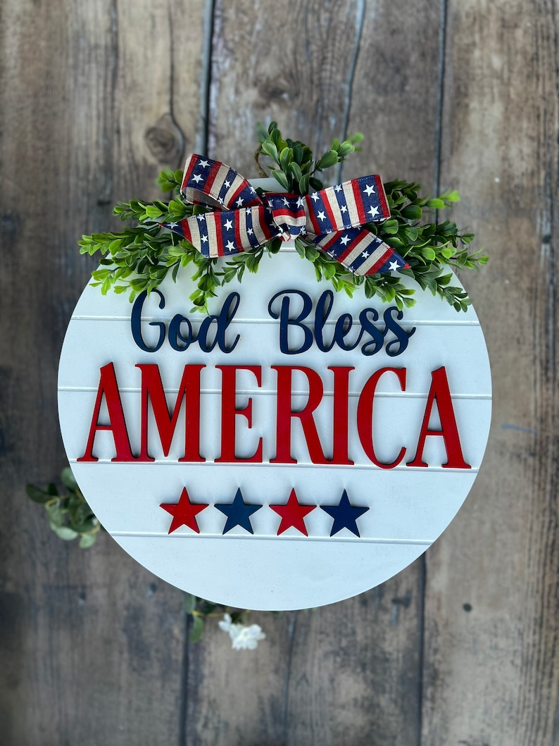 Fourth of July Front Door Wreath Decor
