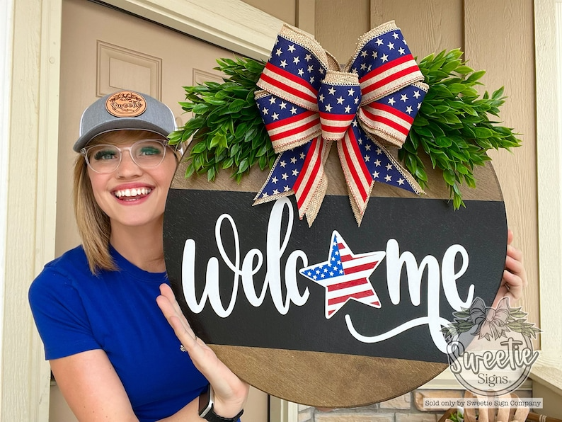 Fourth of July Front Door Wreath Decor